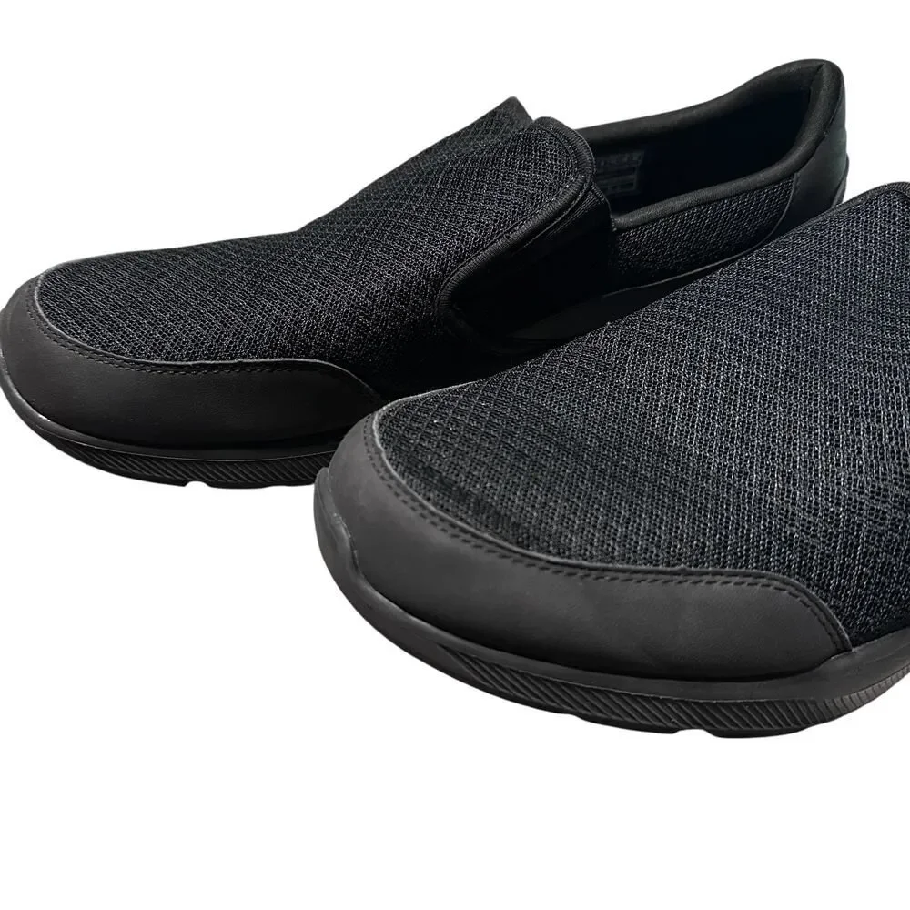 Skechers Men's Relaxed Fit Slip On Shoes-Black-Air-Cooled Memory Foam-Size 10